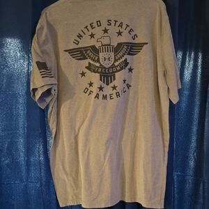 Under Armour Men’s Light Beige Short Sleeve Graphic Tee - USA Emblem